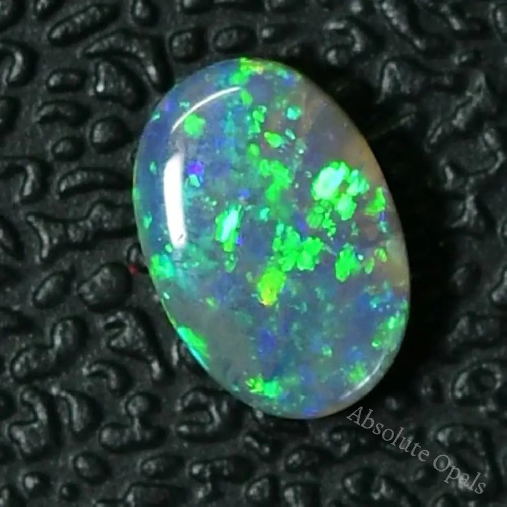 0.54 Cts Australian Semi Black Solid Opal Lightning Ridge Crystal