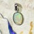 0.67 g Australian Lightning Ridge, Solid Semi-Black Opal, Pendant Silver L 19.4 mm