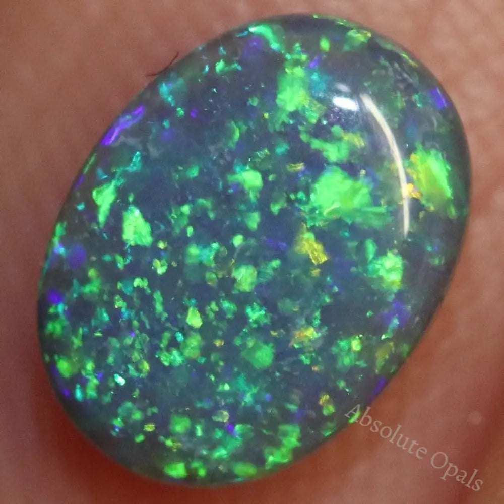 0.70 Cts Australian Black Opal Lightning Ridge Solid Cabochon