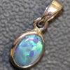 0.70 G Australian Lightning Ridge Solid Black Opal Pendant Silver L17.8 Mm Jewellery