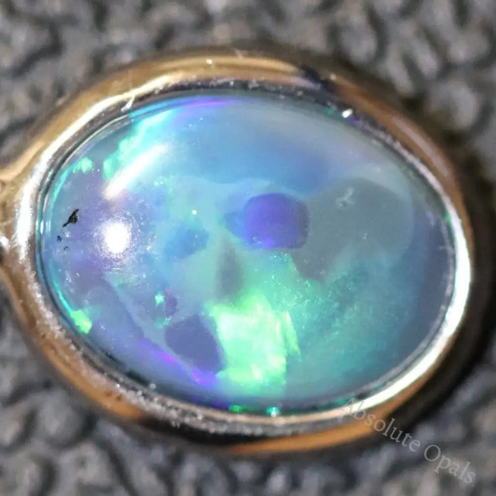 0.70 G Australian Lightning Ridge Solid Black Opal Pendant Silver L17.8 Mm Jewellery