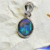 Australian Lightning Ridge Solid Opal Pendant Silver