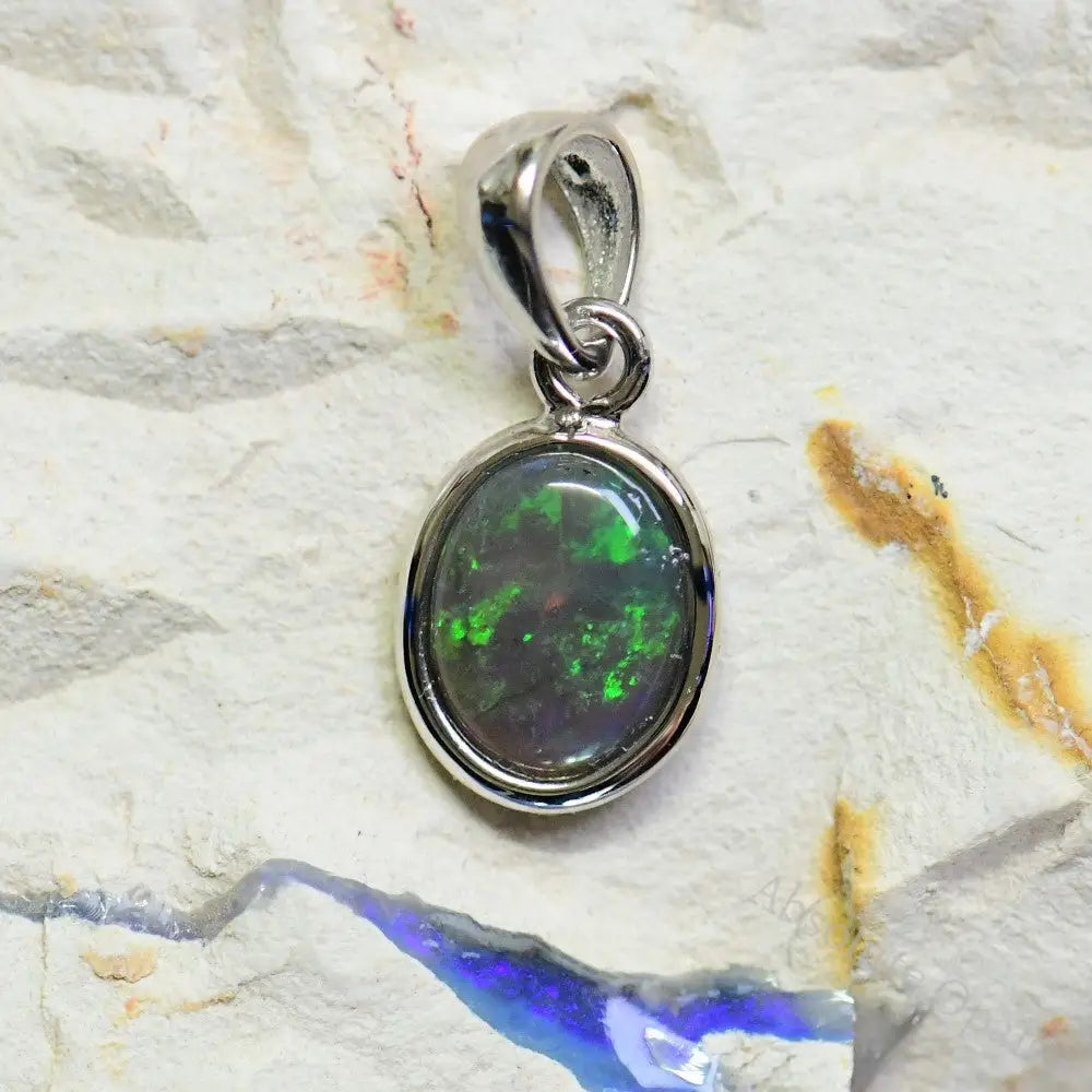 silver opal pendant