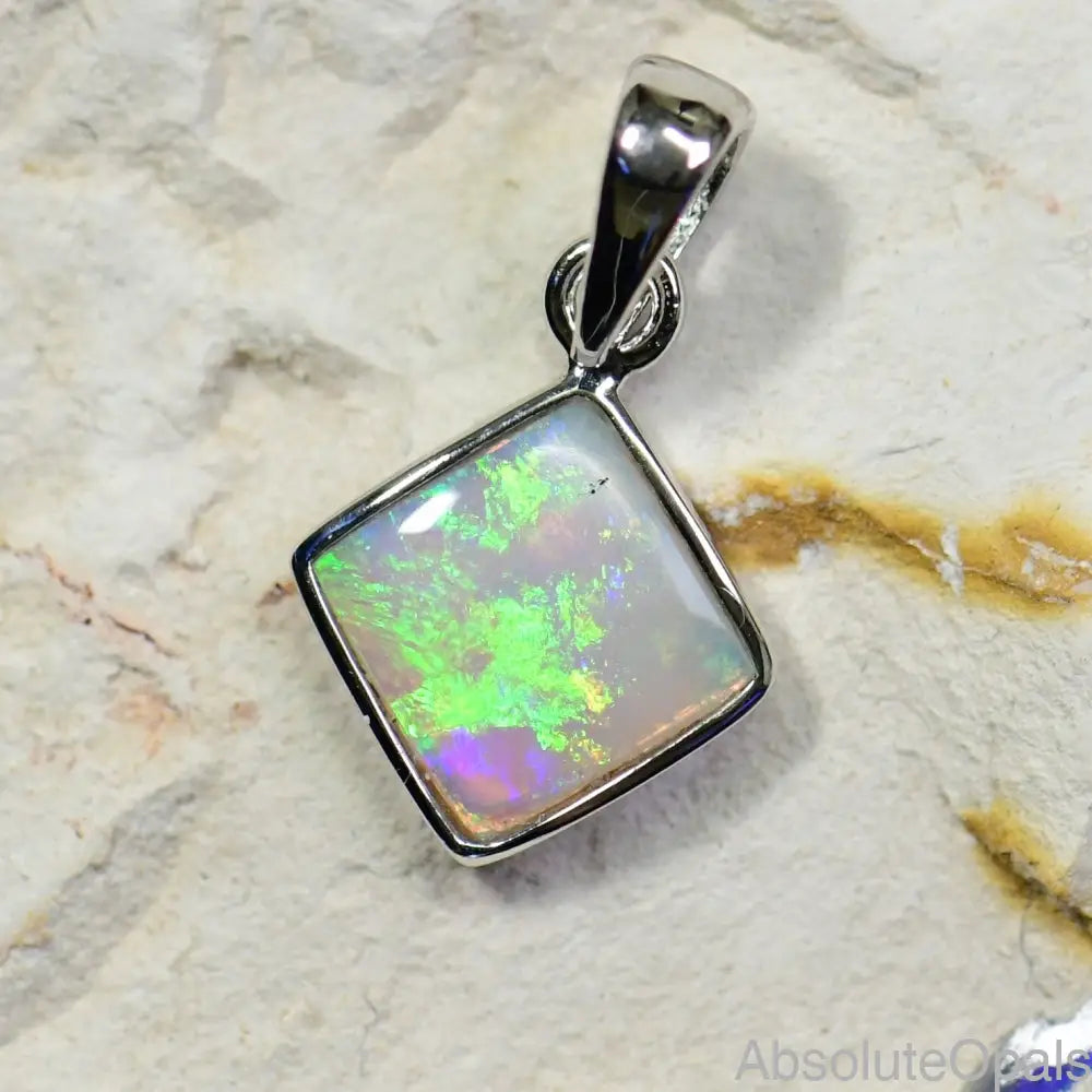 Australian Lightning Ridge, Solid Opal Pendant, Silver