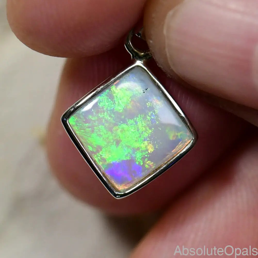 0.82 G Australian Lightning Ridge Solid Opal Pendant Silver L 20.2 Mm Jewellery