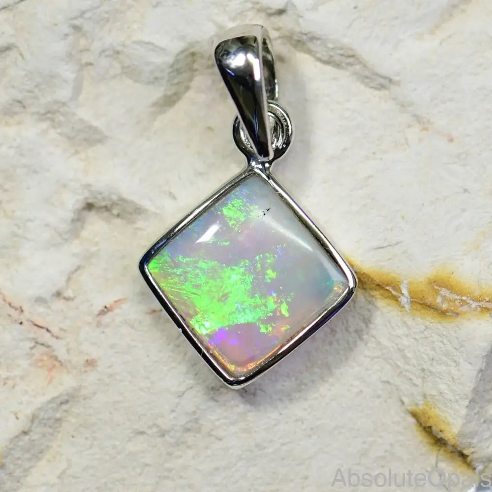 silver opal pendant