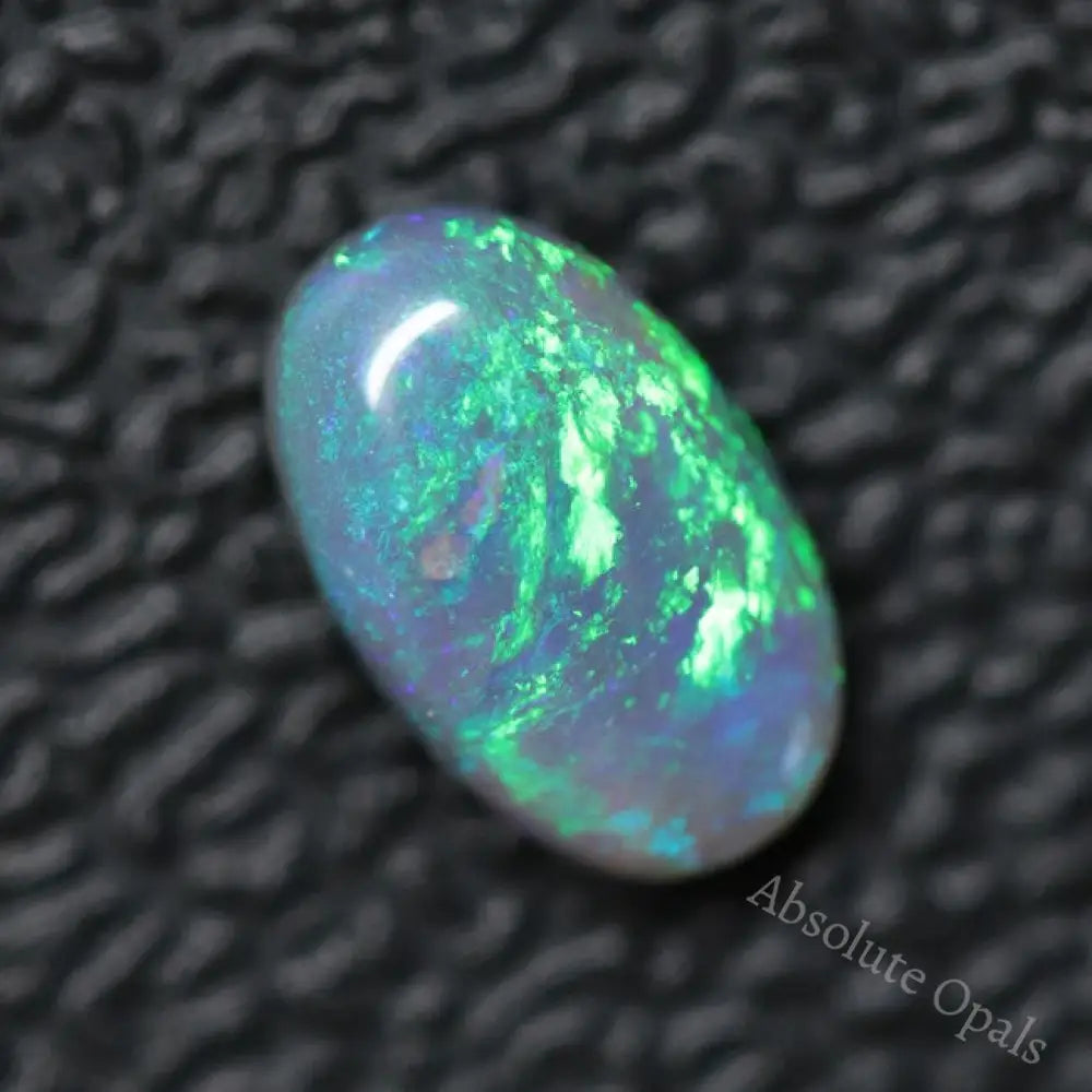 0.83Cts Australian Lightning Ridge Solid Opal Cabochon Semi Black