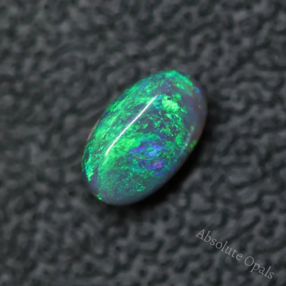 0.83Cts Australian Lightning Ridge Solid Opal Cabochon Semi Black