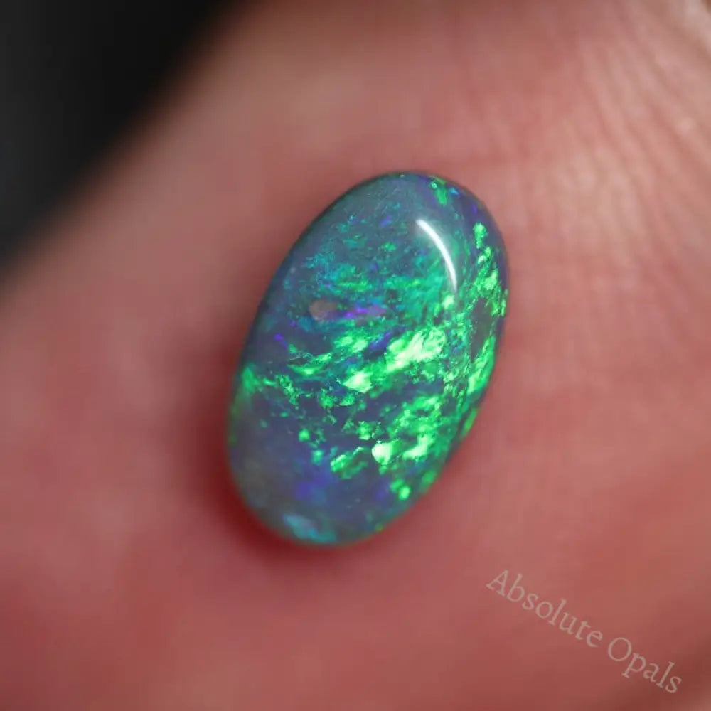 0.83Cts Australian Lightning Ridge Solid Opal Cabochon Semi Black