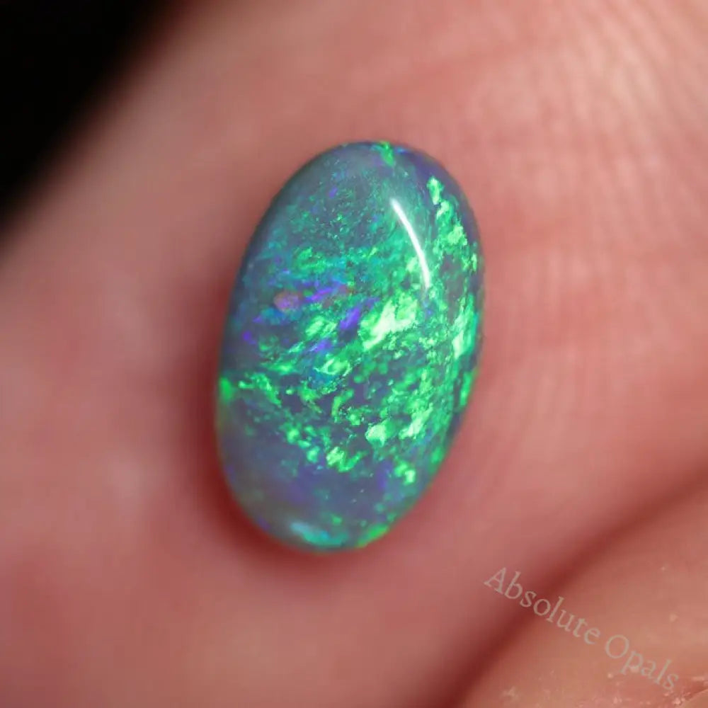 0.83Cts Australian Lightning Ridge Solid Opal Cabochon Semi Black