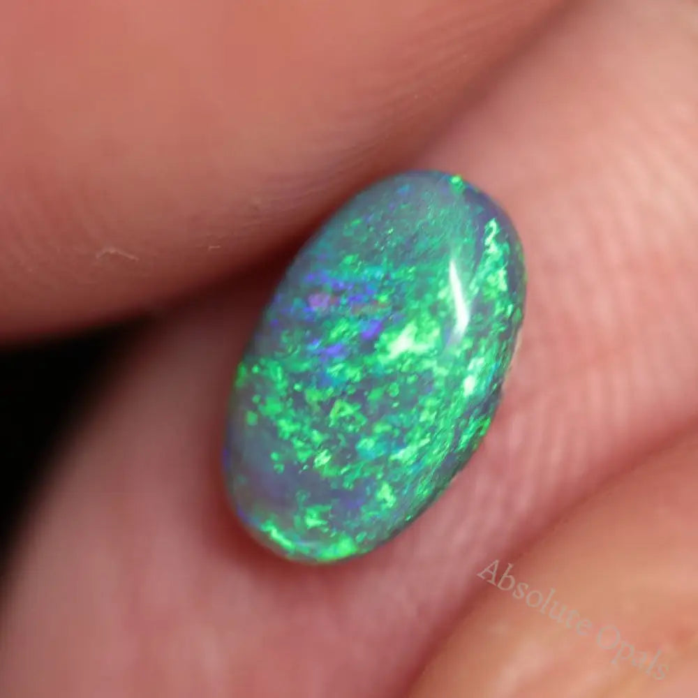 0.83Cts Australian Lightning Ridge Solid Opal Cabochon Semi Black