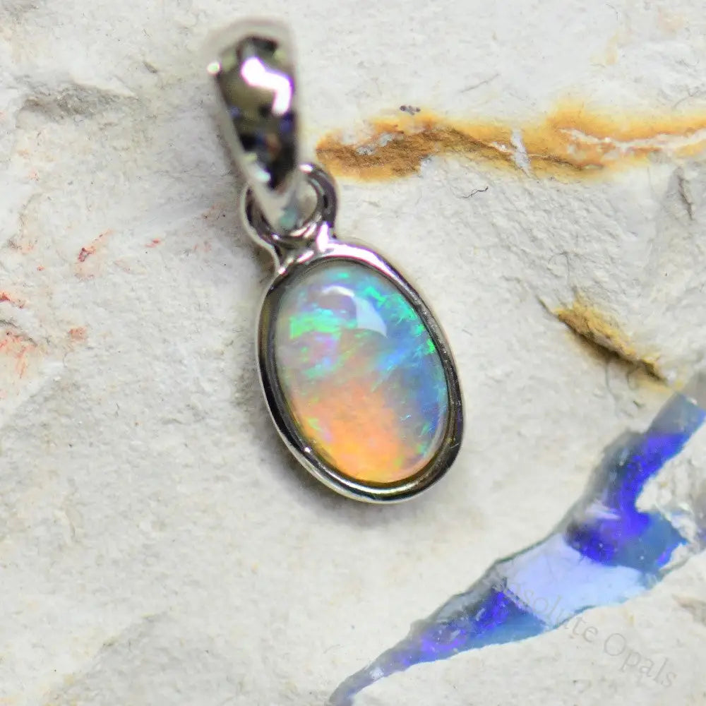 silver opal pendant