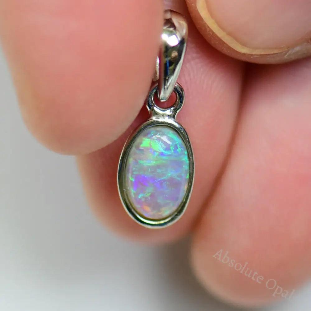 0.84G Australian Lightning Ridge Solid Opal Pendant Silver L19.5 Mm Jewellery