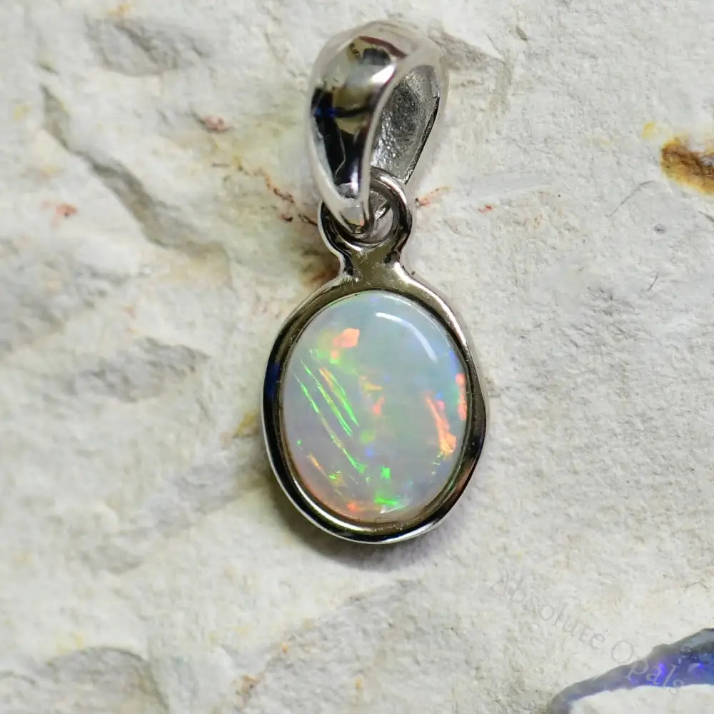 Australian Lightning Ridge Solid Opal Pendant Silver