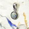 Australian Lightning Ridge Solid Opal Pendant Silver