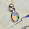 Australian Lightning Ridge Solid Opal Pendant Silver