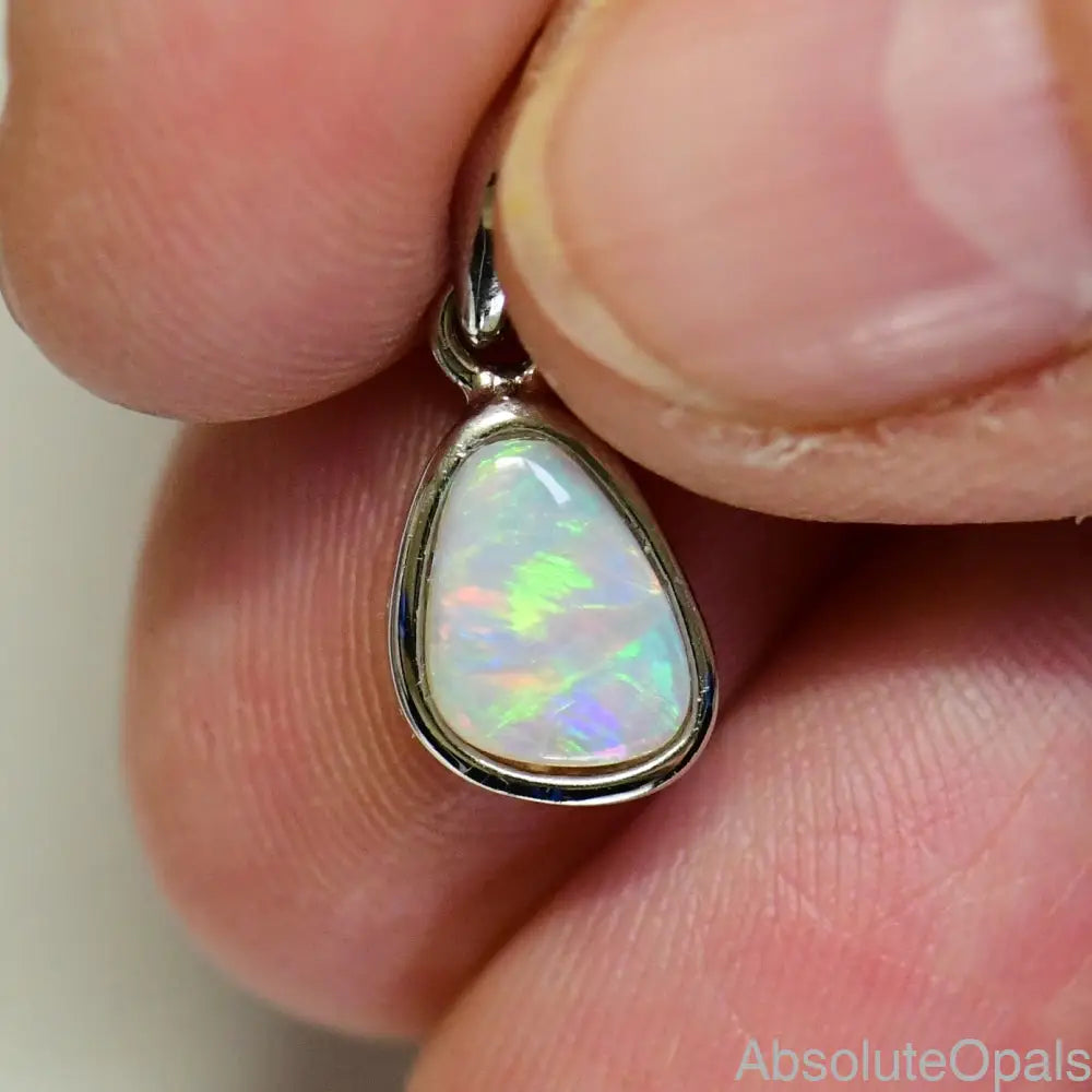 0.88G Australian Lightning Ridge Solid Opal Pendant Silver L18.5 Mm Jewellery