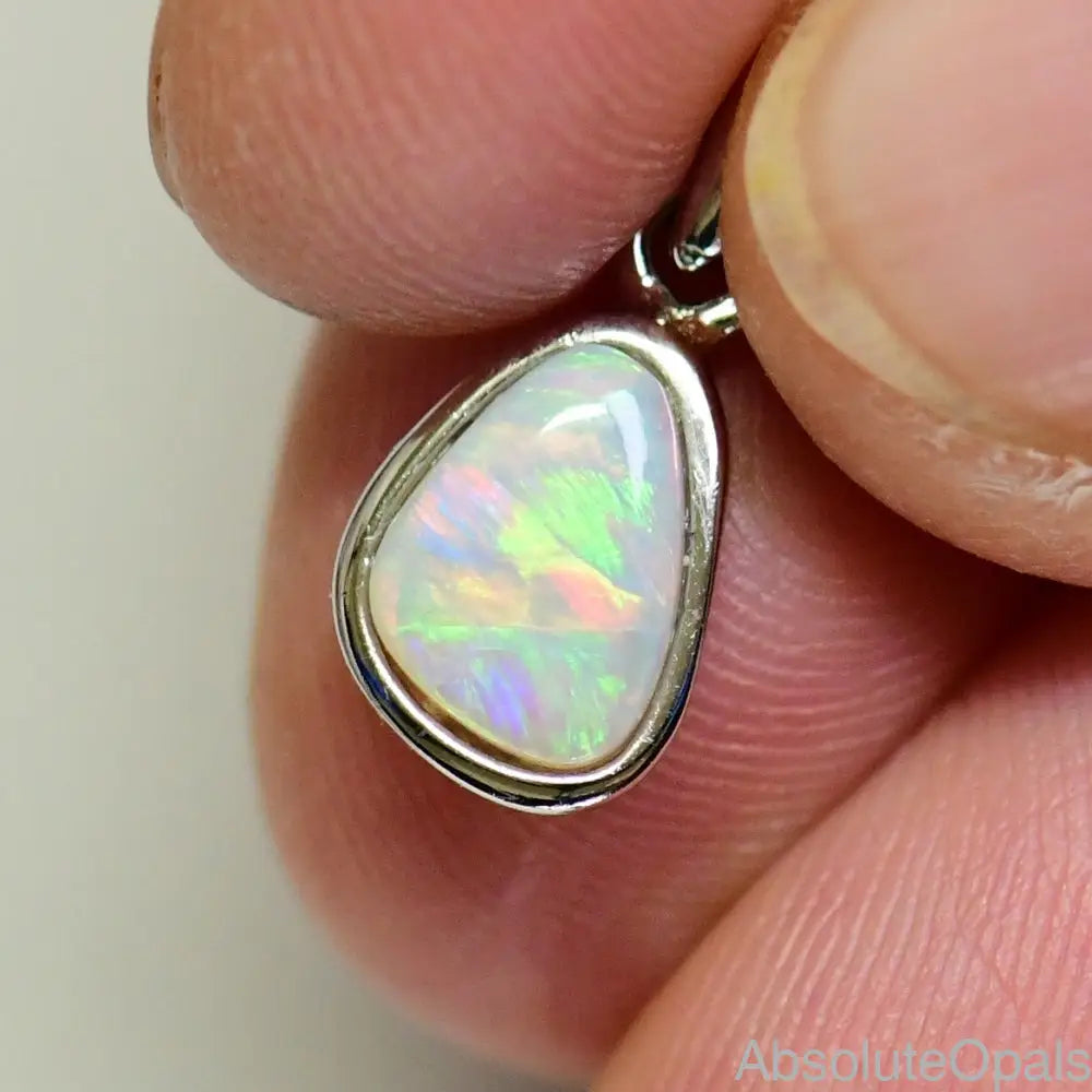 0.88G Australian Lightning Ridge Solid Opal Pendant Silver L18.5 Mm Jewellery