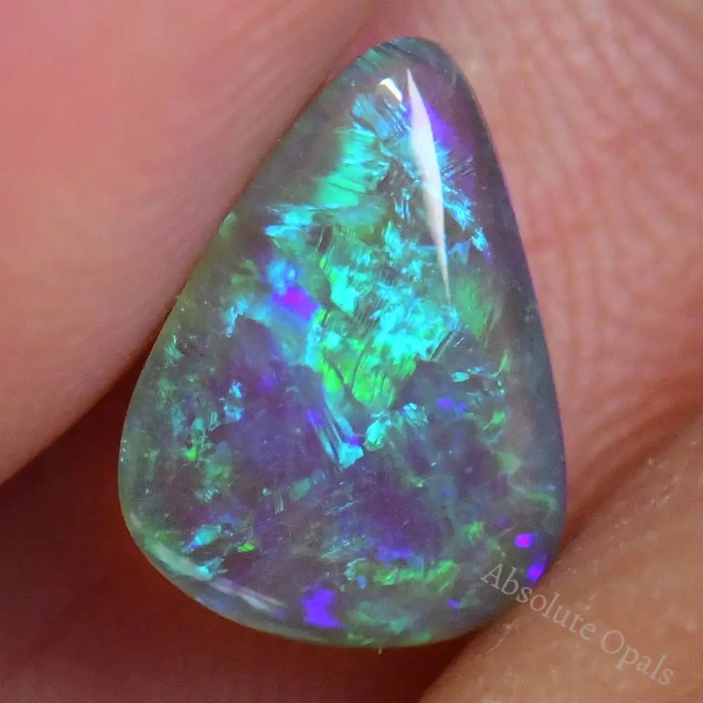 0.96 Cts Australian Semi Black Opal Solid Lightning Ridge - Crystal