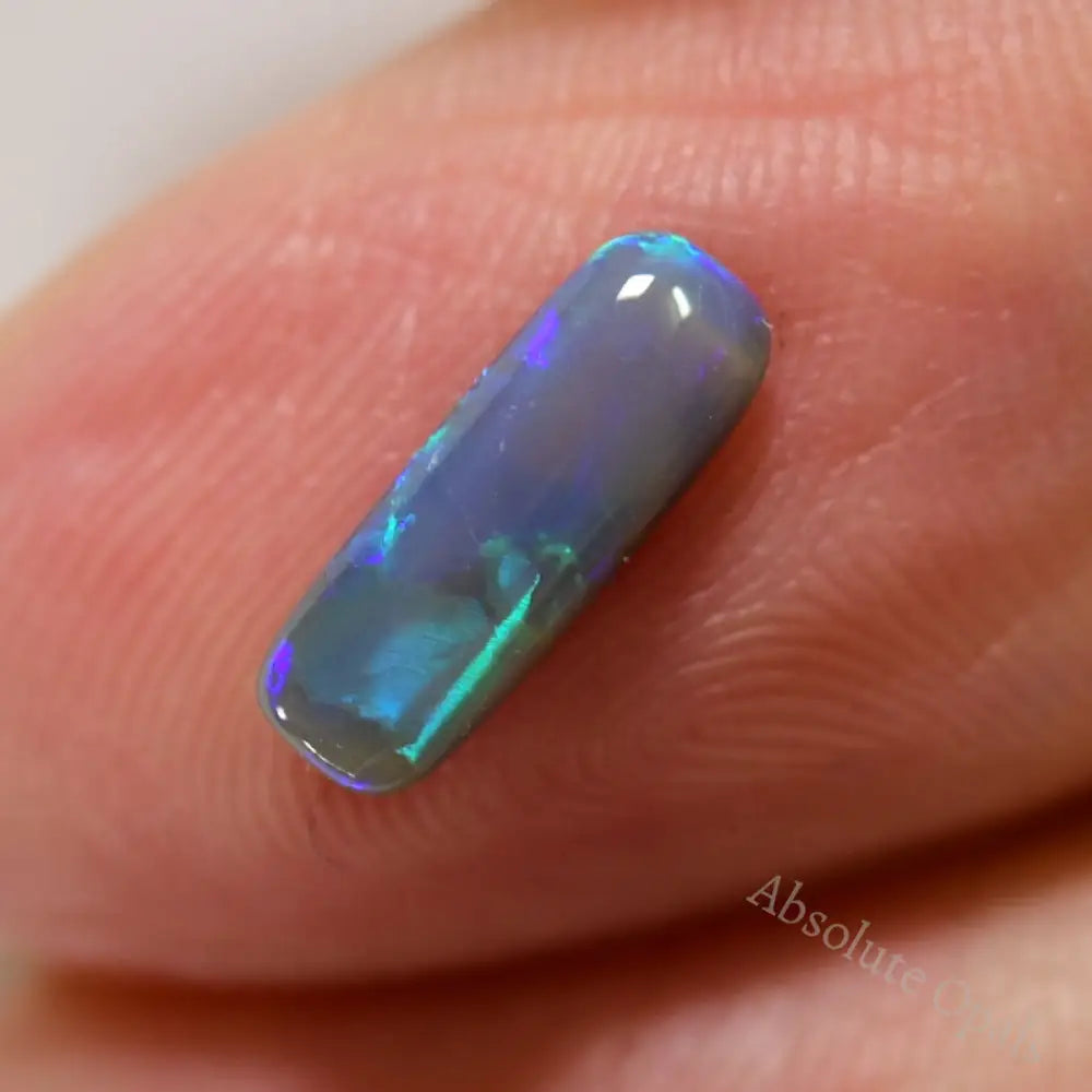 0.96 Cts Australian Semi Black Solid Opal Lightning Ridge