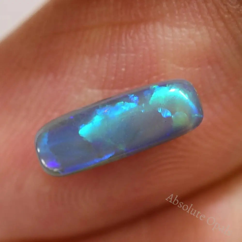 0.96 Cts Australian Semi Black Solid Opal Lightning Ridge