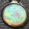 0.97 G Australian Lightning Ridge Solid Semi-Black Crystal Opal Pendant Silver L 17.0 Mm Jewellery