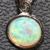 0.97 G Australian Lightning Ridge Solid Semi-Black Crystal Opal Pendant Silver L 17.0 Mm Jewellery