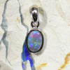 0.98G Australian Lightning Ridge Solid Opal Pendant Silver L18.2 Mm Jewellery