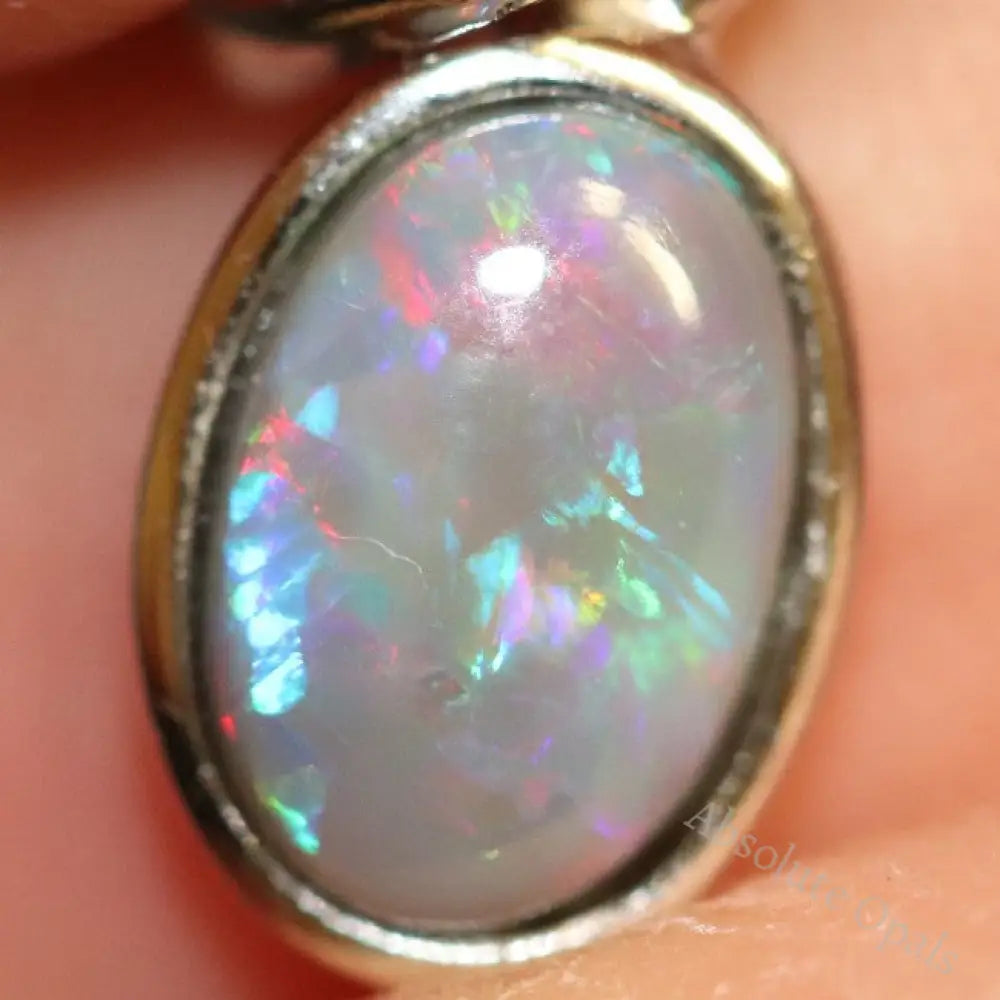 0.98G Australian Lightning Ridge Solid Opal Pendant Silver L18.2 Mm Jewellery