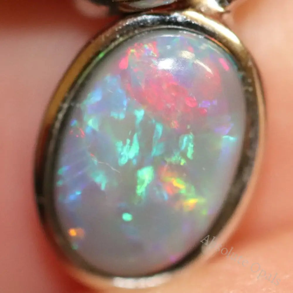 0.98G Australian Lightning Ridge Solid Opal Pendant Silver L18.2 Mm Jewellery