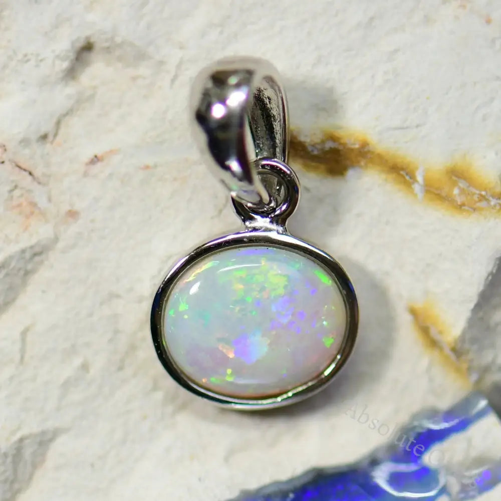 Australian Lightning Ridge, Solid Opal Pendant, Silver