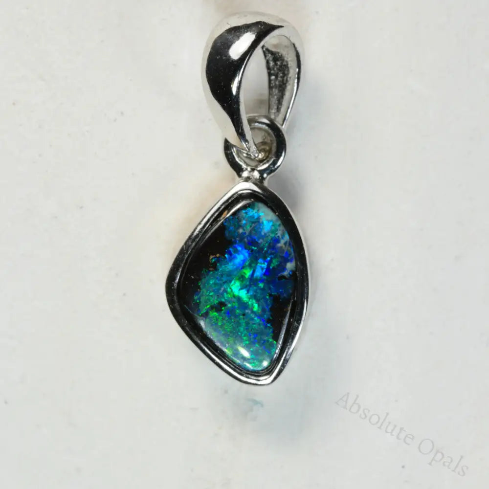 Handcrafted silver pendant featuring a genuine Australian Boulder Opal.