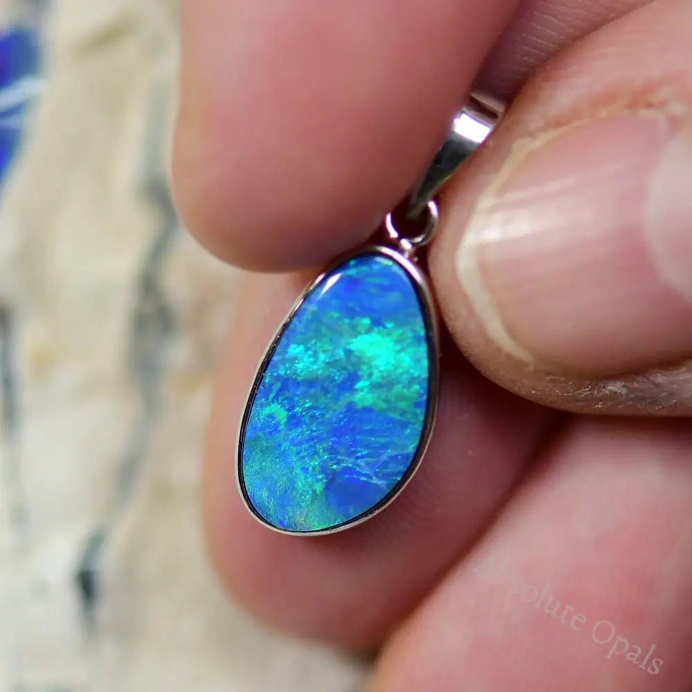 sterling silver opal pendant