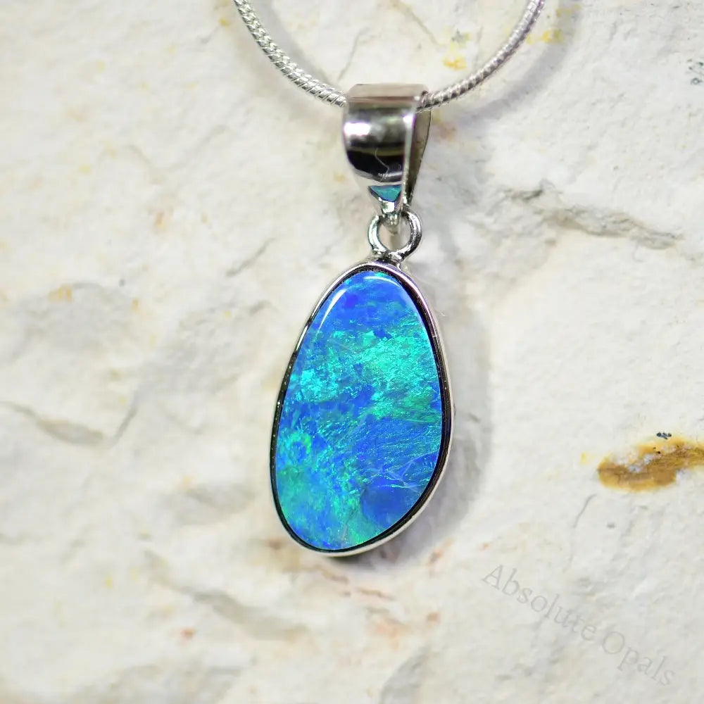 Australian Doublet Opal with Silver Pendant