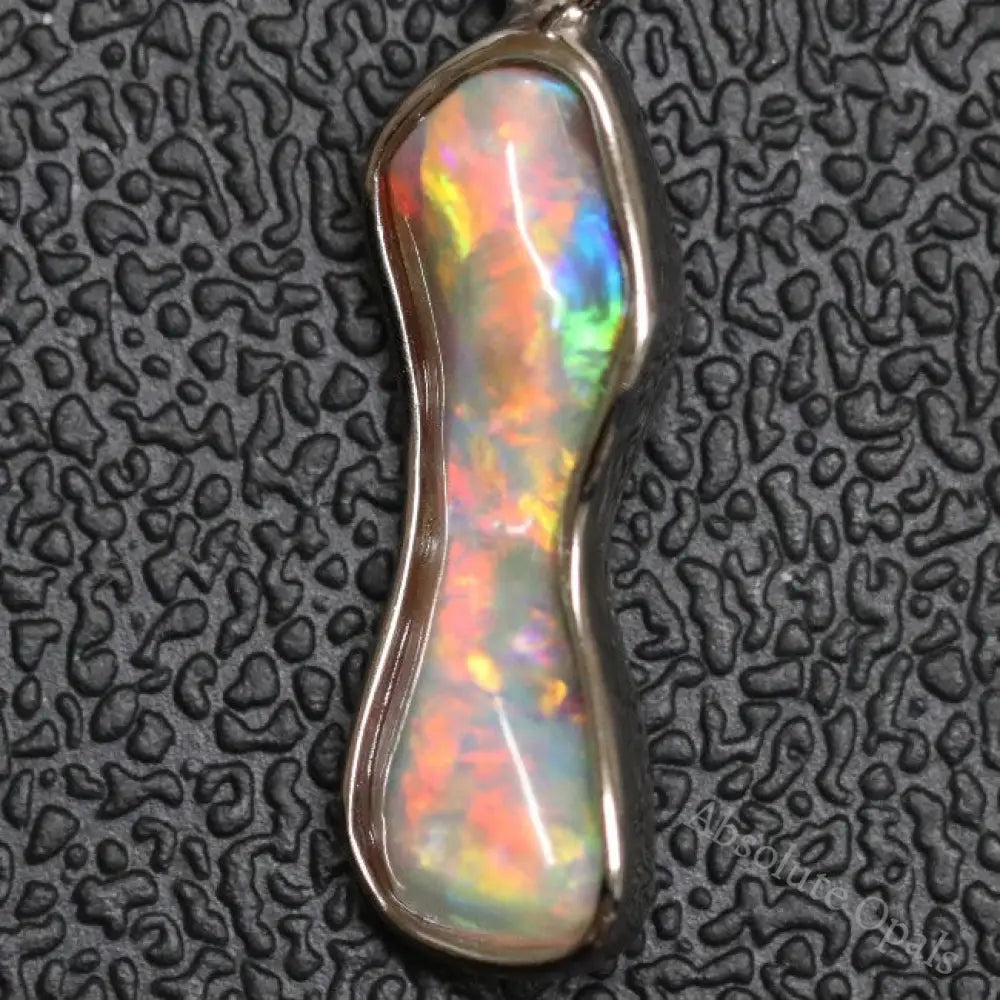 Australian Lightning Ridge Solid Semi-Black Opal Pendant Silver