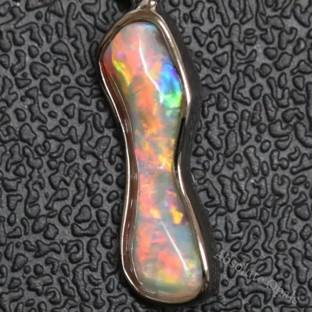 Australian Lightning Ridge Solid Semi-Black Opal Pendant Silver