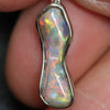 1.06 G Australian Lightning Ridge Solid Semi-Black Opal Pendant Silver L 26.7 Mm Jewellery