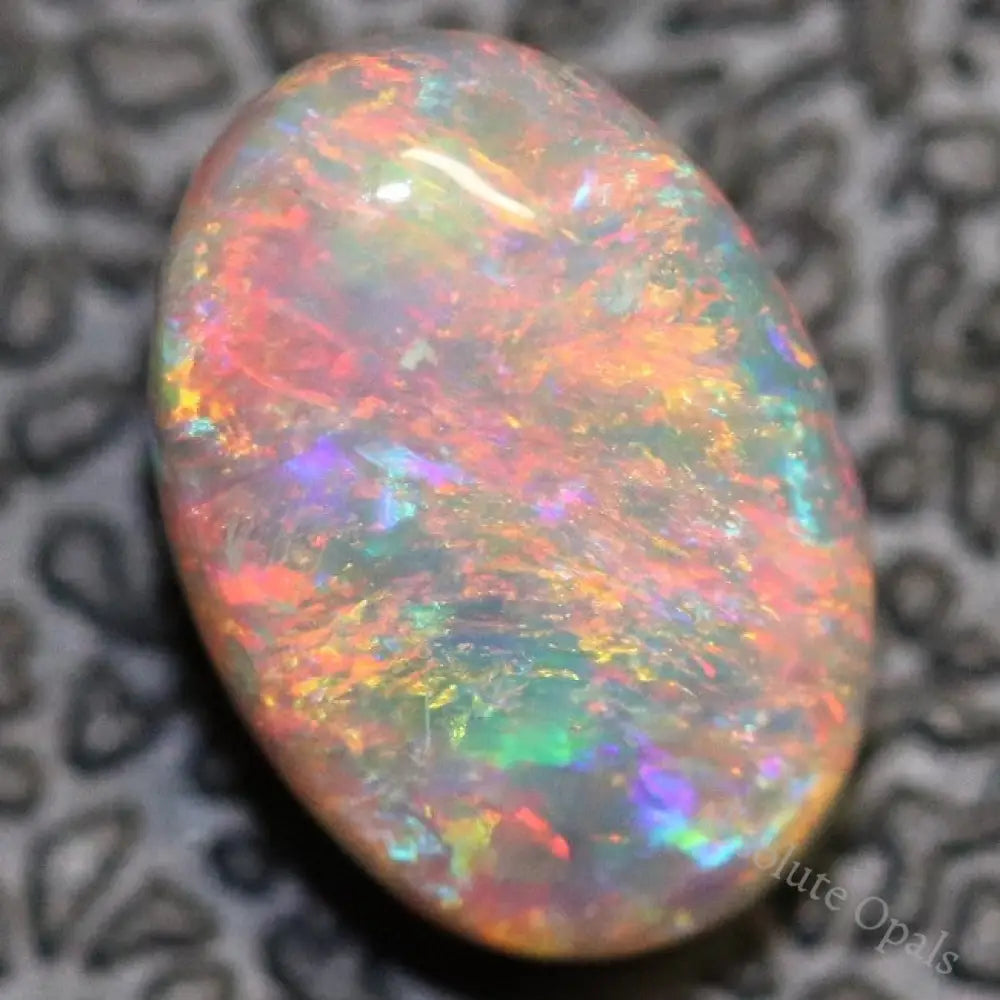 1.08 Cts Semi Black Crystal Opal Solid Lightning Ridge Cabochon Loose Stone