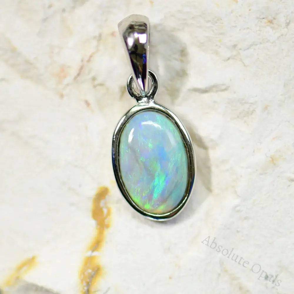 Australian Lightning Ridge Solid Opal Pendant Silver