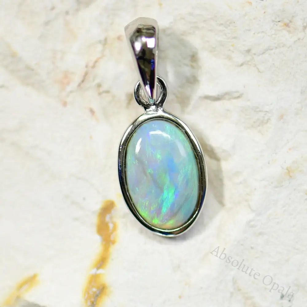 Australian Lightning Ridge Solid Opal Pendant Silver