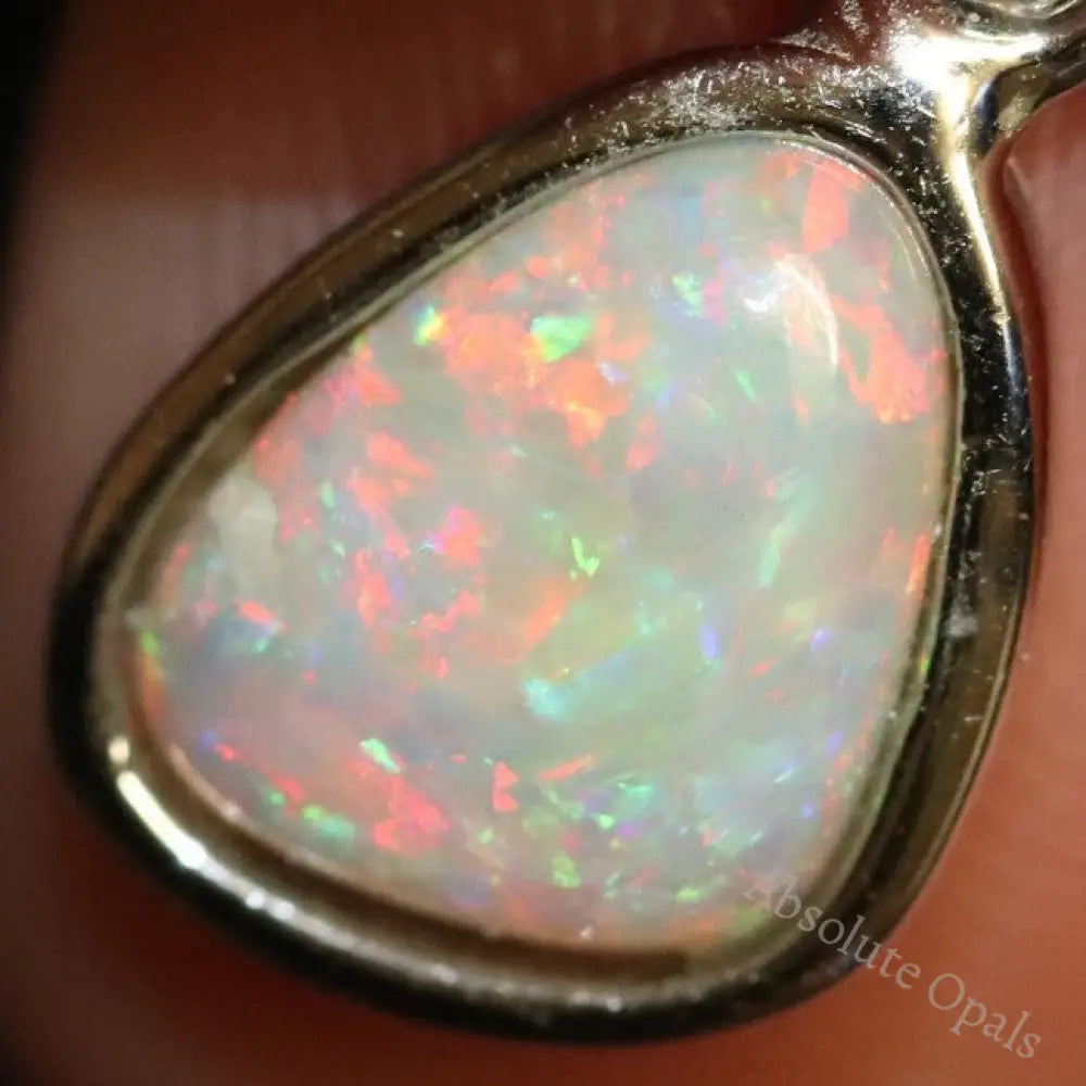 1.08G Australian Lightning Ridge Solid Opal Silver Pendant L18.8 Mm Jewellery