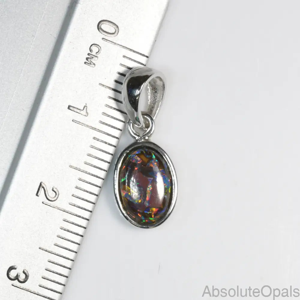 Australian Boulder Opal with Silver Pendant