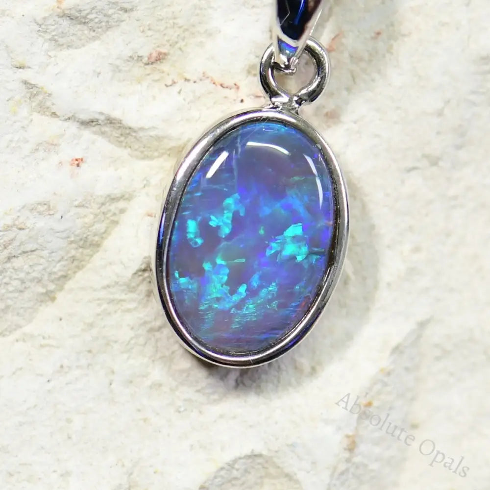 Australian Lightning Ridge, Solid Opal Pendant, Silver