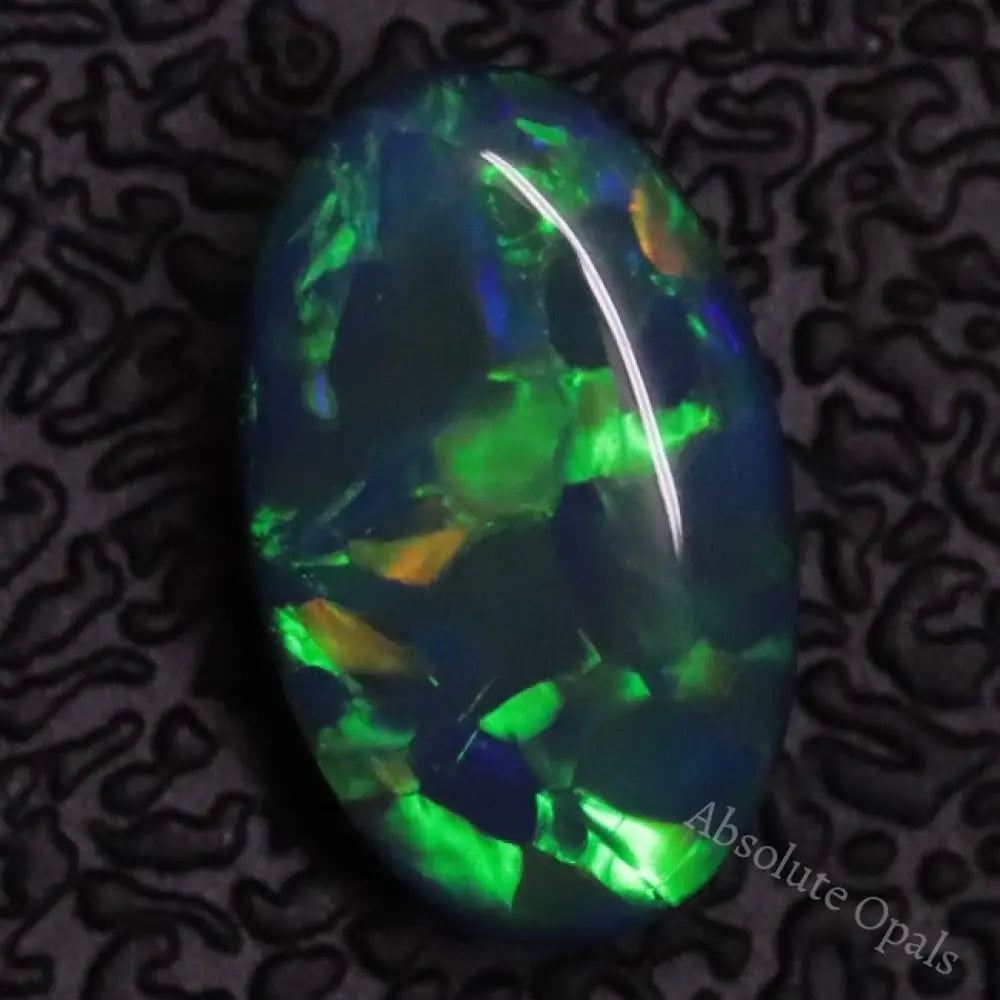 1.10 Cts Australian Opal Doublet Stone Cabochon Lightning Ridge