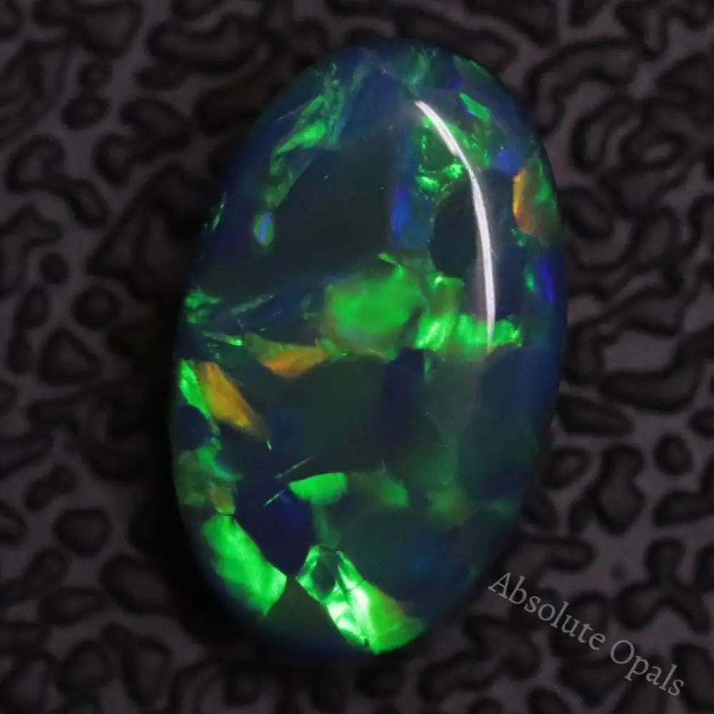 1.10 Cts Australian Opal Doublet Stone Cabochon Lightning Ridge