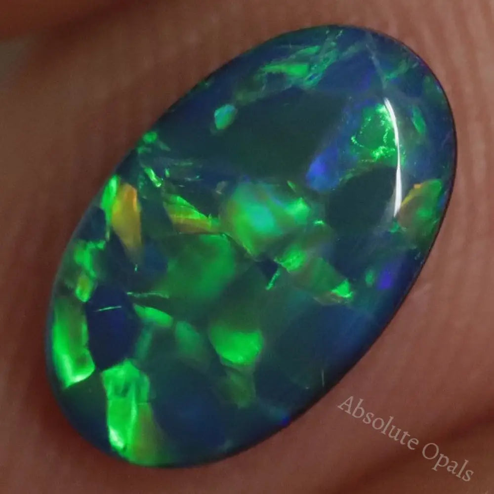 1.10 Cts Australian Opal Doublet Stone Cabochon Lightning Ridge