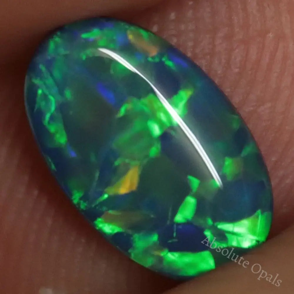 1.10 Cts Australian Opal Doublet Stone Cabochon Lightning Ridge