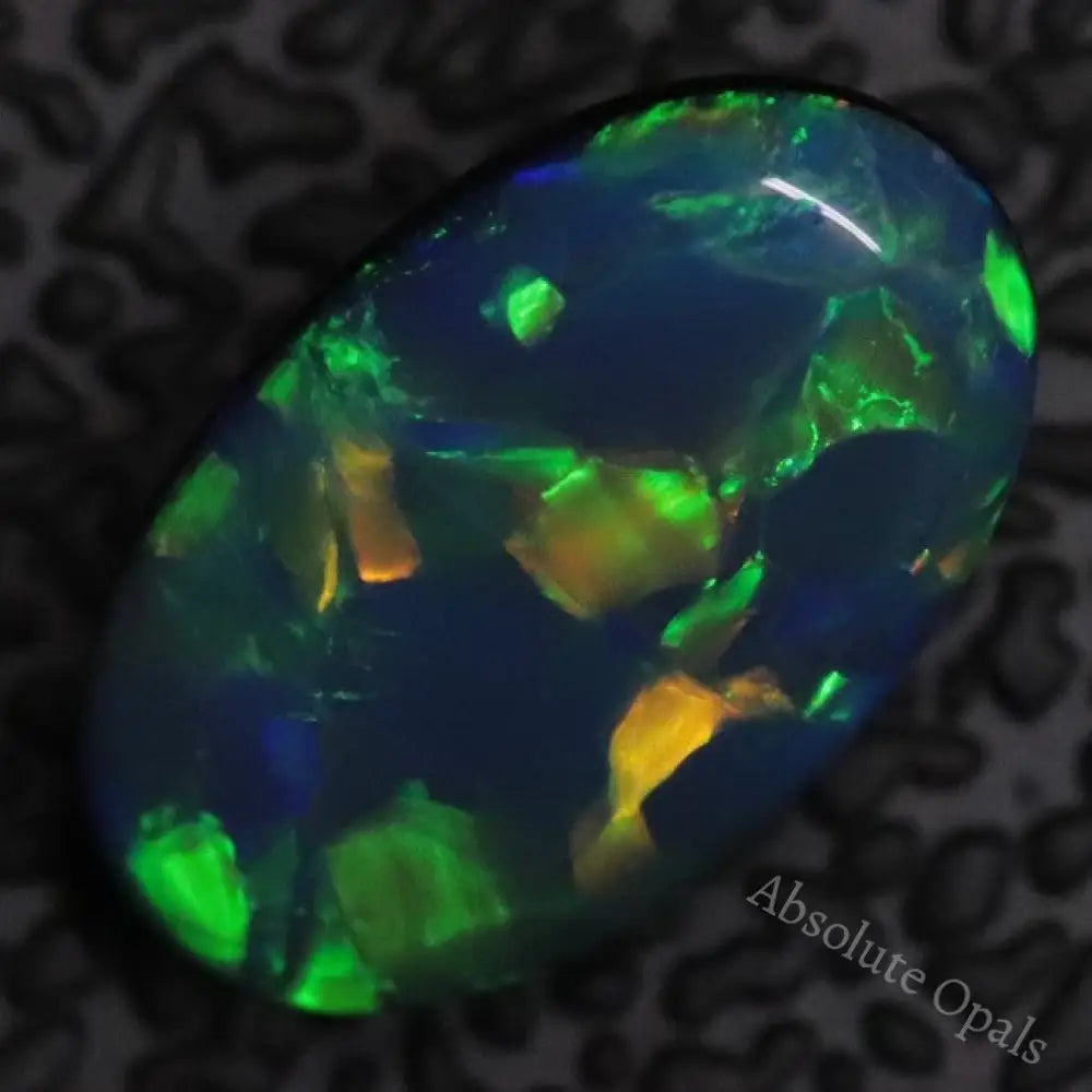 1.10 Cts Australian Opal Doublet Stone Cabochon Lightning Ridge