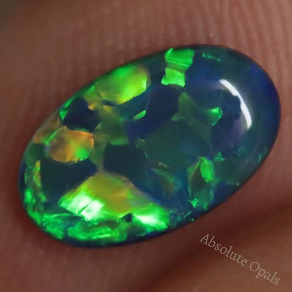 1.10 Cts Australian Opal Doublet Stone Cabochon Lightning Ridge