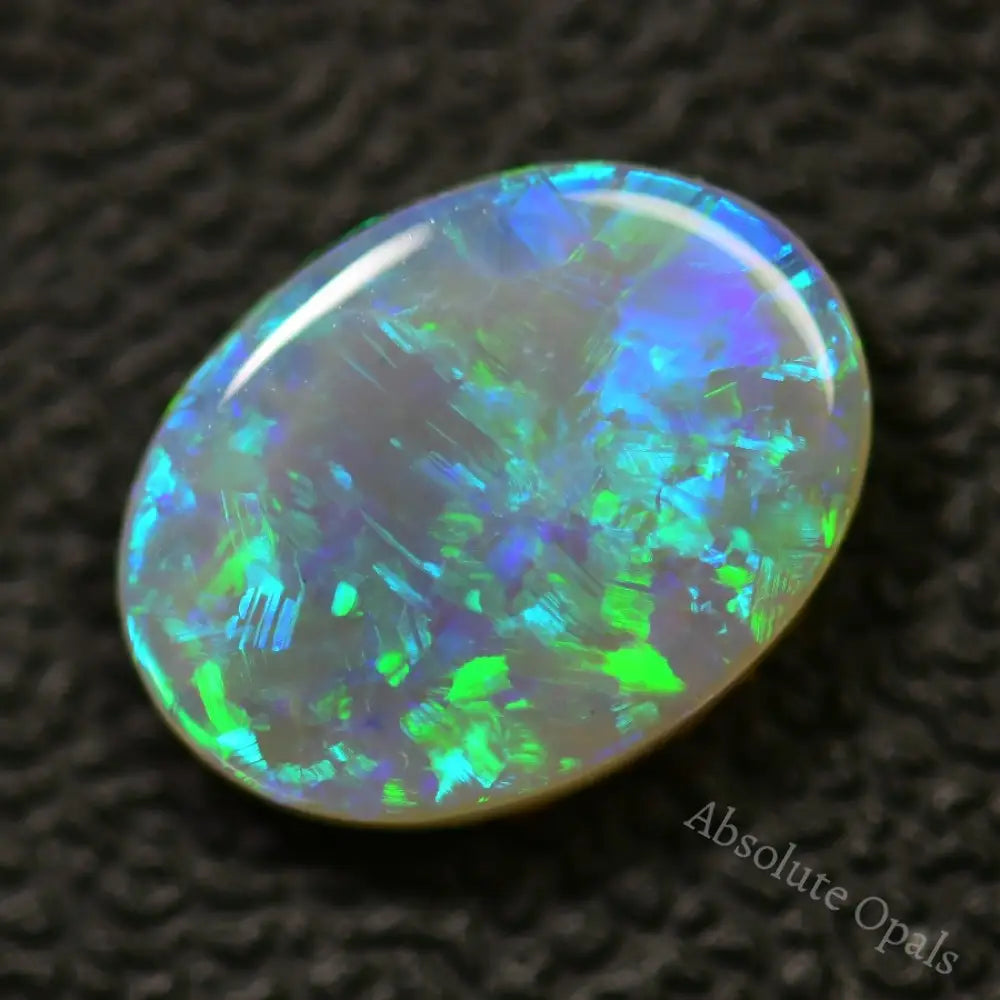 1.10 Cts Australian Semi Black Solid Opal Lightning Ridge Crystal